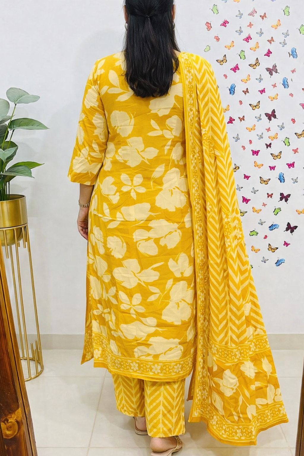 Cotton Kurti with Pant and Dupatta