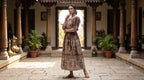 Black Kalamkari Anarkali Gown | Elegant Cotton Ethnic Wear Dress for Women