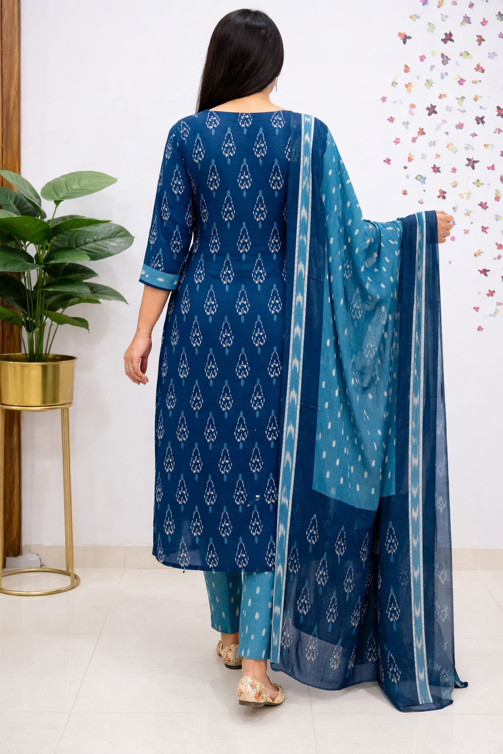 Cotton Kurti set with Pant and Dupatta