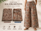 Women's Cotton Kalamkari Palazzo Pants Combo | Soft Printed Daily Wear Pants (Pack of 2)