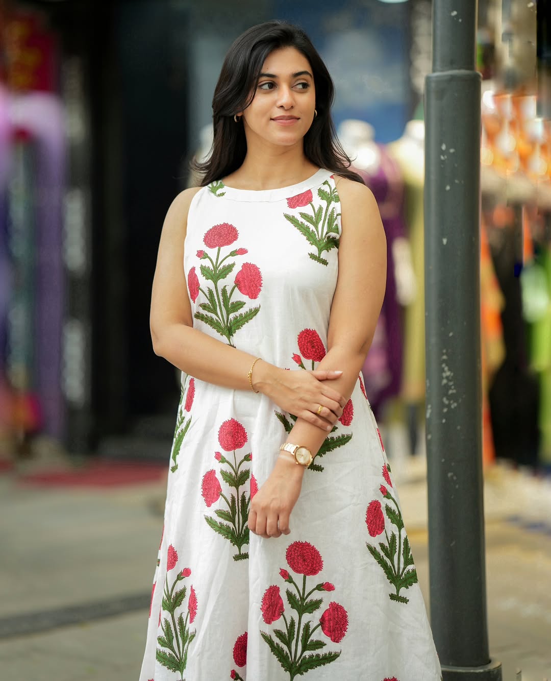 White Floral Cotton Co-ord Set for Women – Elegant Printed Kurta & Pants
