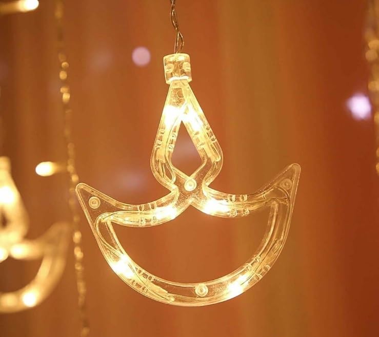 14 LED Diya String Lights – Warm yellow