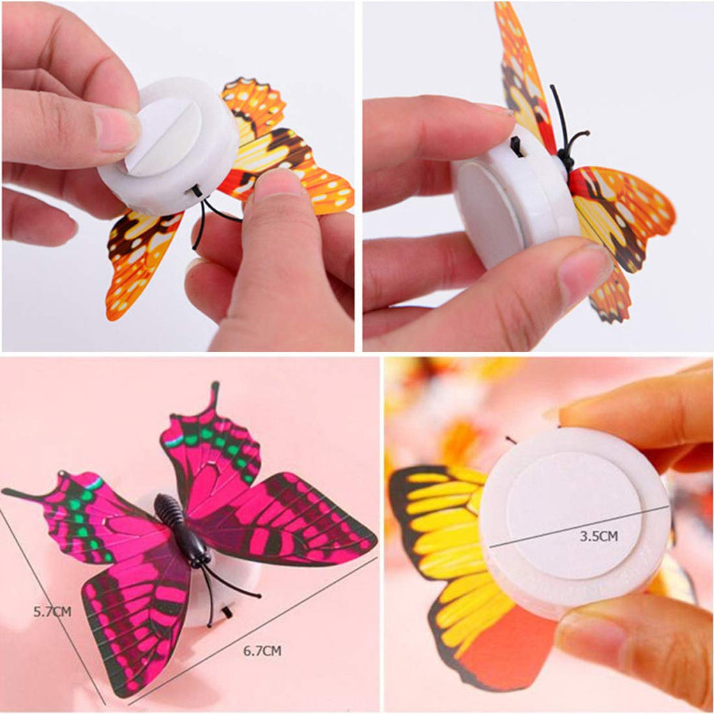 Radiant 3-Inch LED Butter-fly Wall Decor (Pack of 1, includes 2 butterflies