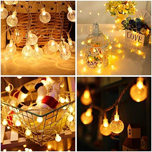 14 LED crystal Bubble Ball String Lights | 3mtr Warm Yellow| Diwali Christmas Xmas Home Décor Fairy String Light