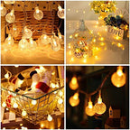 14 LED crystal Bubble Ball String Lights | 3mtr Warm Yellow| Diwali Christmas Xmas Home Décor Fairy String Light