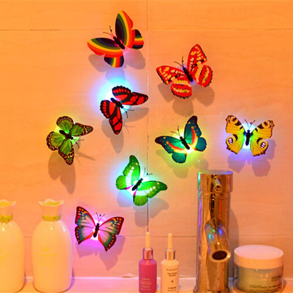 Radiant 3-Inch LED Butter-fly Wall Decor (Pack of 1, includes 2 butterflies