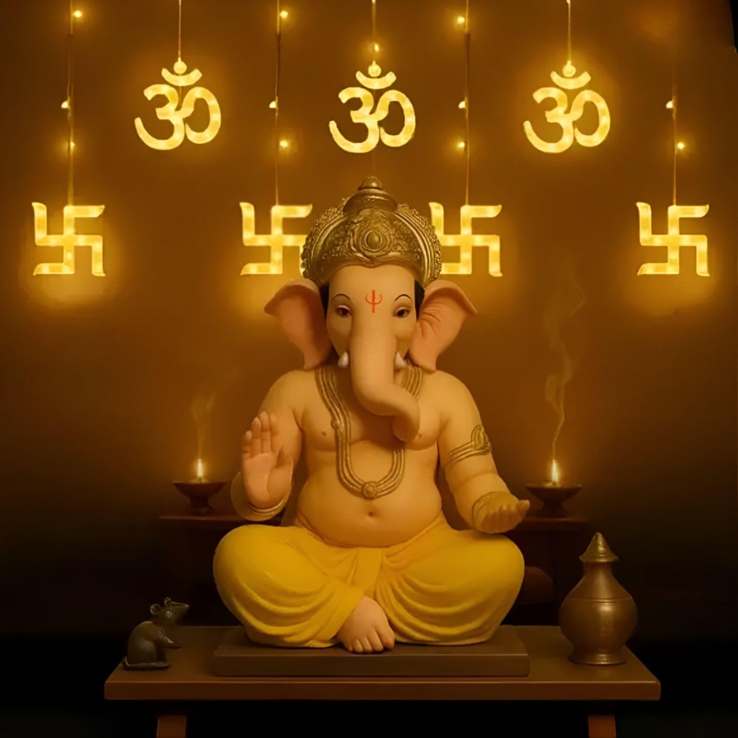 3 Meter Om & Swastik Serial Lights – 14 LED