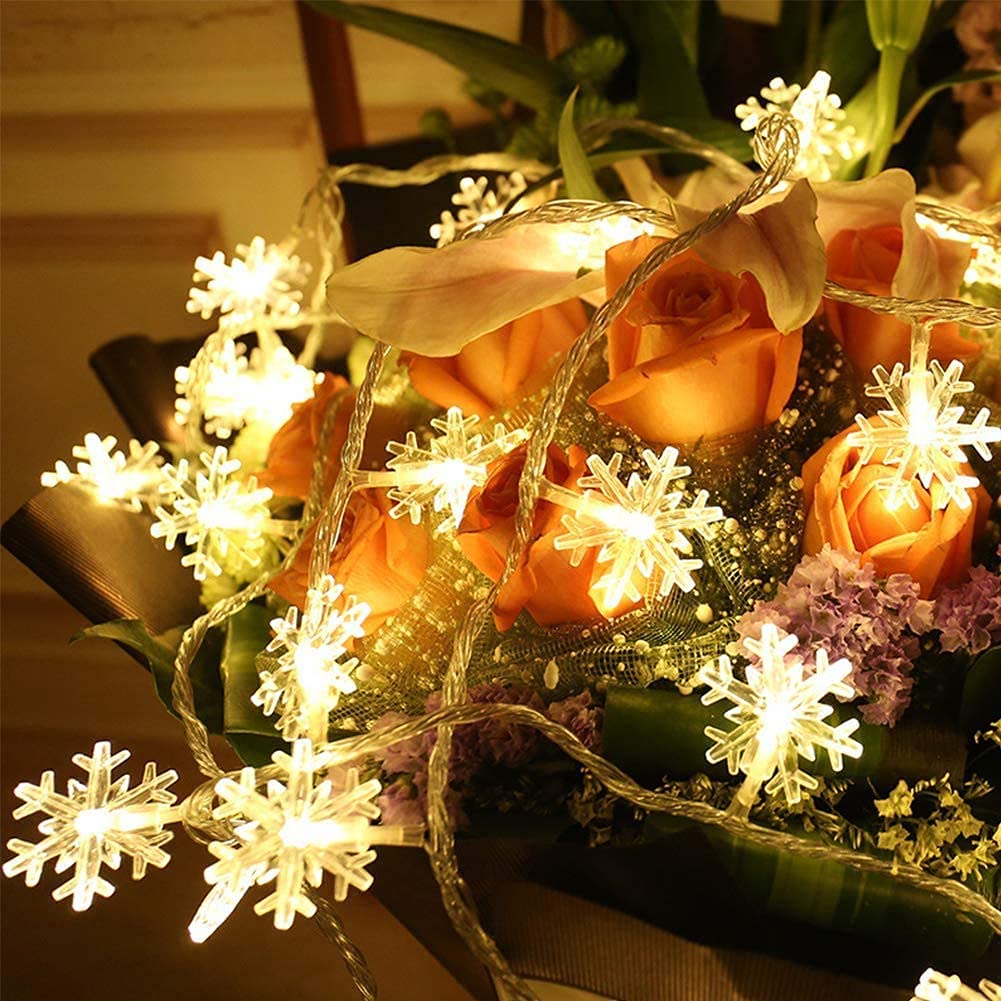 Silicone Flower LED String Lights – 10 LED, 3 Meter Warm White Copper Wire Fairy Lights