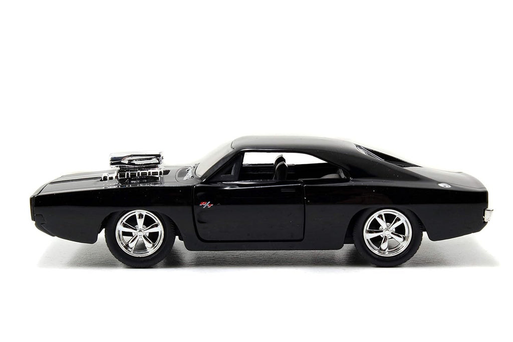 ada Fast & Furious 1970 Dodge Charger With Engine Blower Hard Top 1/32 Scale Diecast Model Car Blac, black