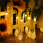 12 LED 3 Meter Waterdrop Decorative String Lights, Fairy Lights (Warm Yellow ,Corded electric,Plastic)