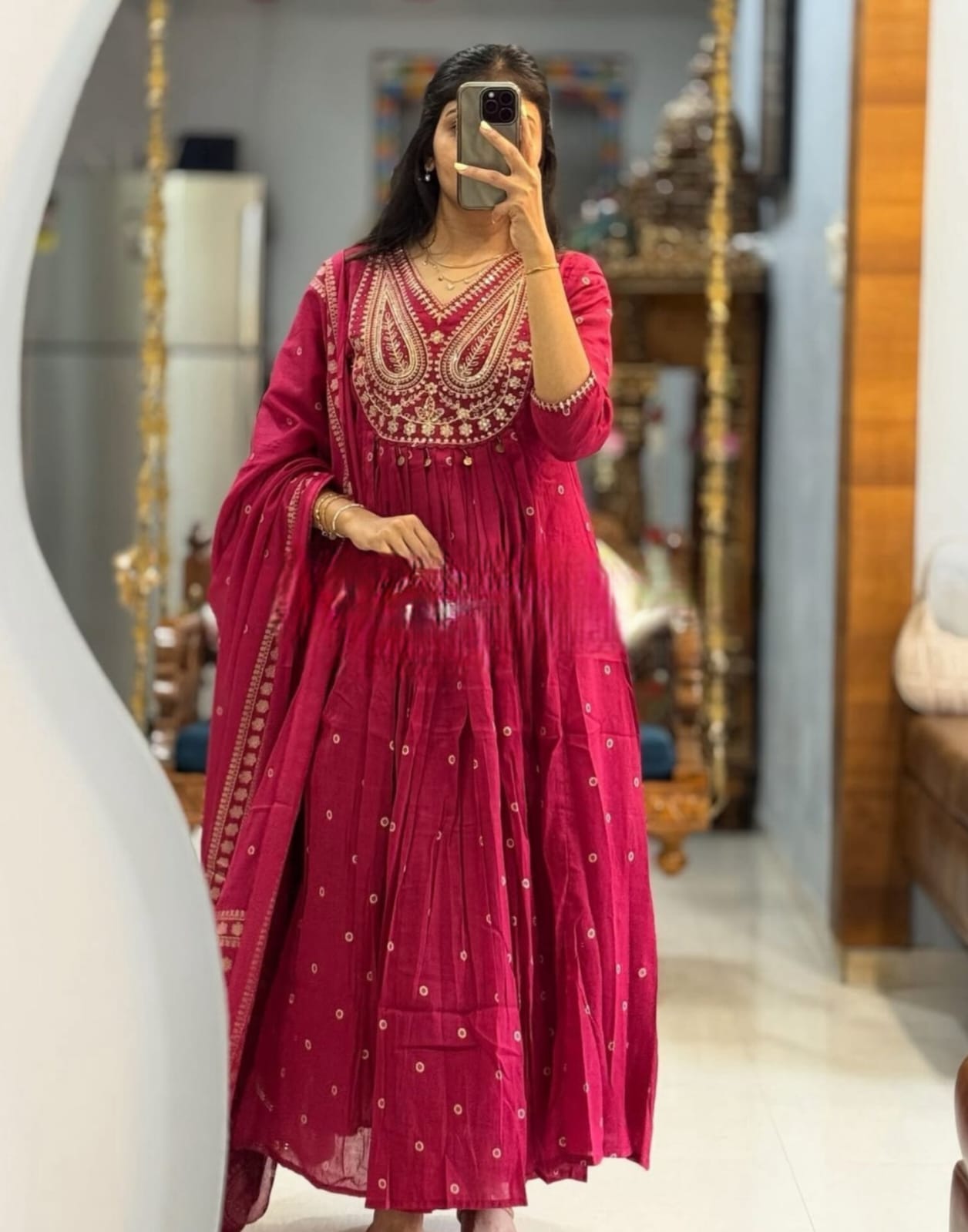 Embroidered Anarkali Set with Dupatta