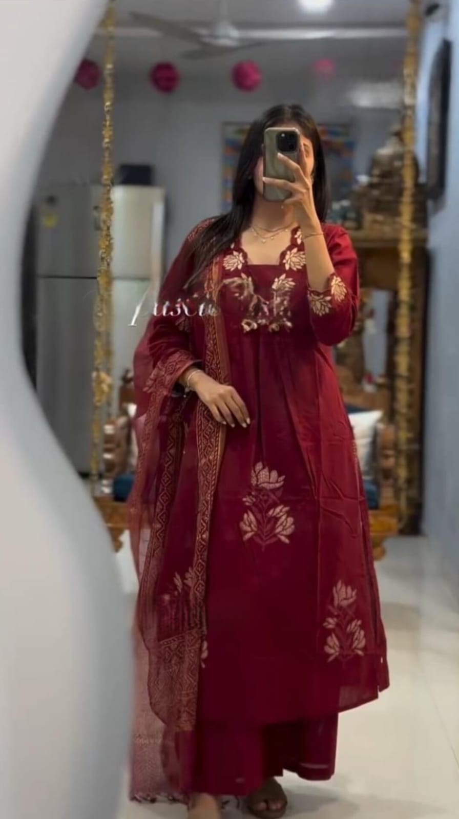 Elegant  Embroidered Anarkali Set with Dupatta