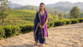 Premium Violet Mangalgiri Cotton Kurta Set with Pant & Dupatta | Fully Stitched Ethnic Wear for Women