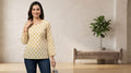 Women's Cotton Printed Short Top Kurti – Casual Daily Wear Round Neck Top