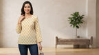 Women's Cotton Printed Short Top Kurti – Casual Daily Wear Round Neck Top