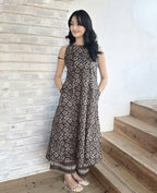 Brown Printed Cotton Kurta Co-ord Set for Women