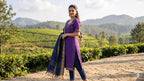 Premium Violet Mangalgiri Cotton Kurta Set with Pant & Dupatta | Fully Stitched Ethnic Wear for Women