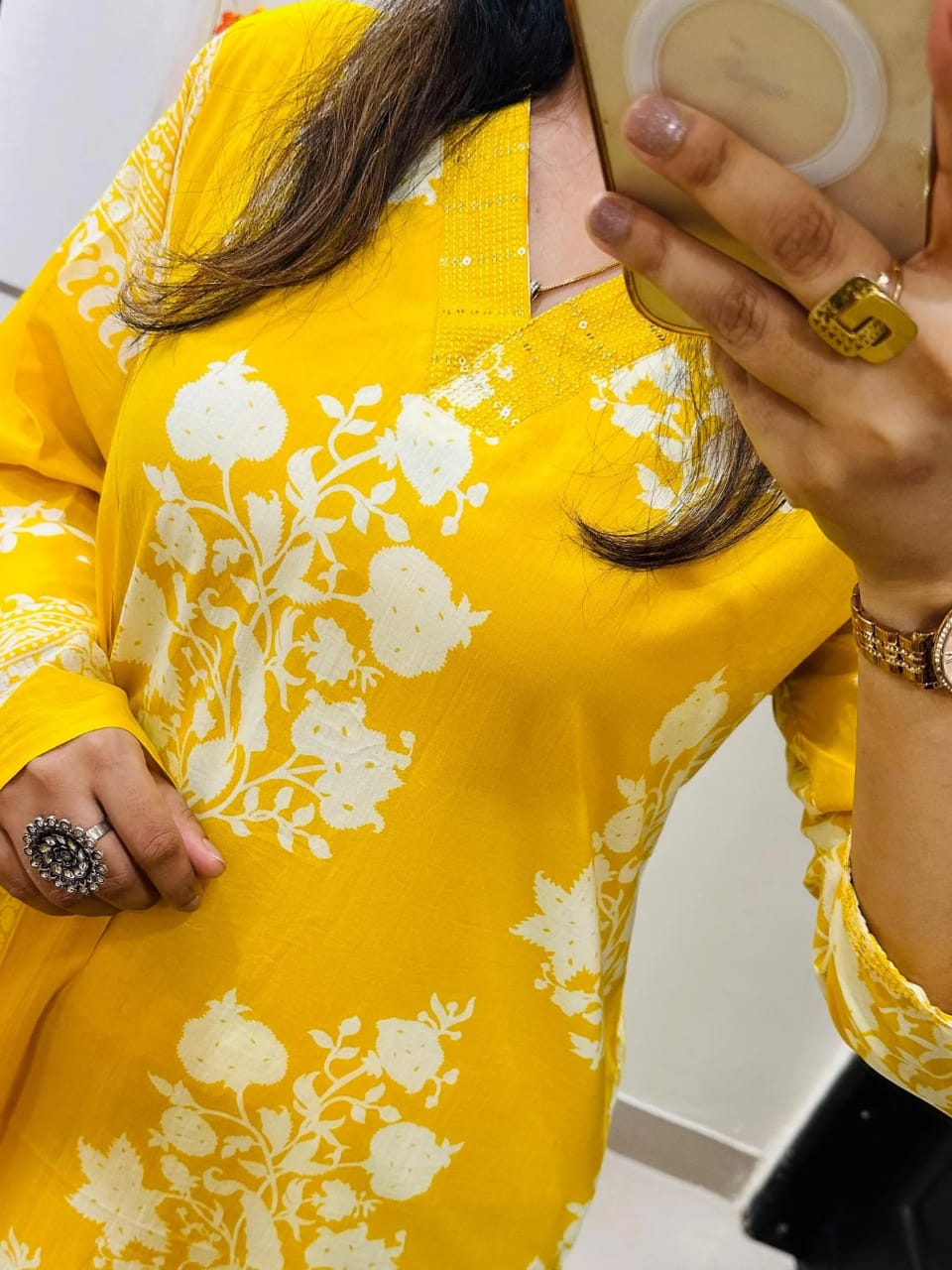 Cotton kurti set with pants and dupatta