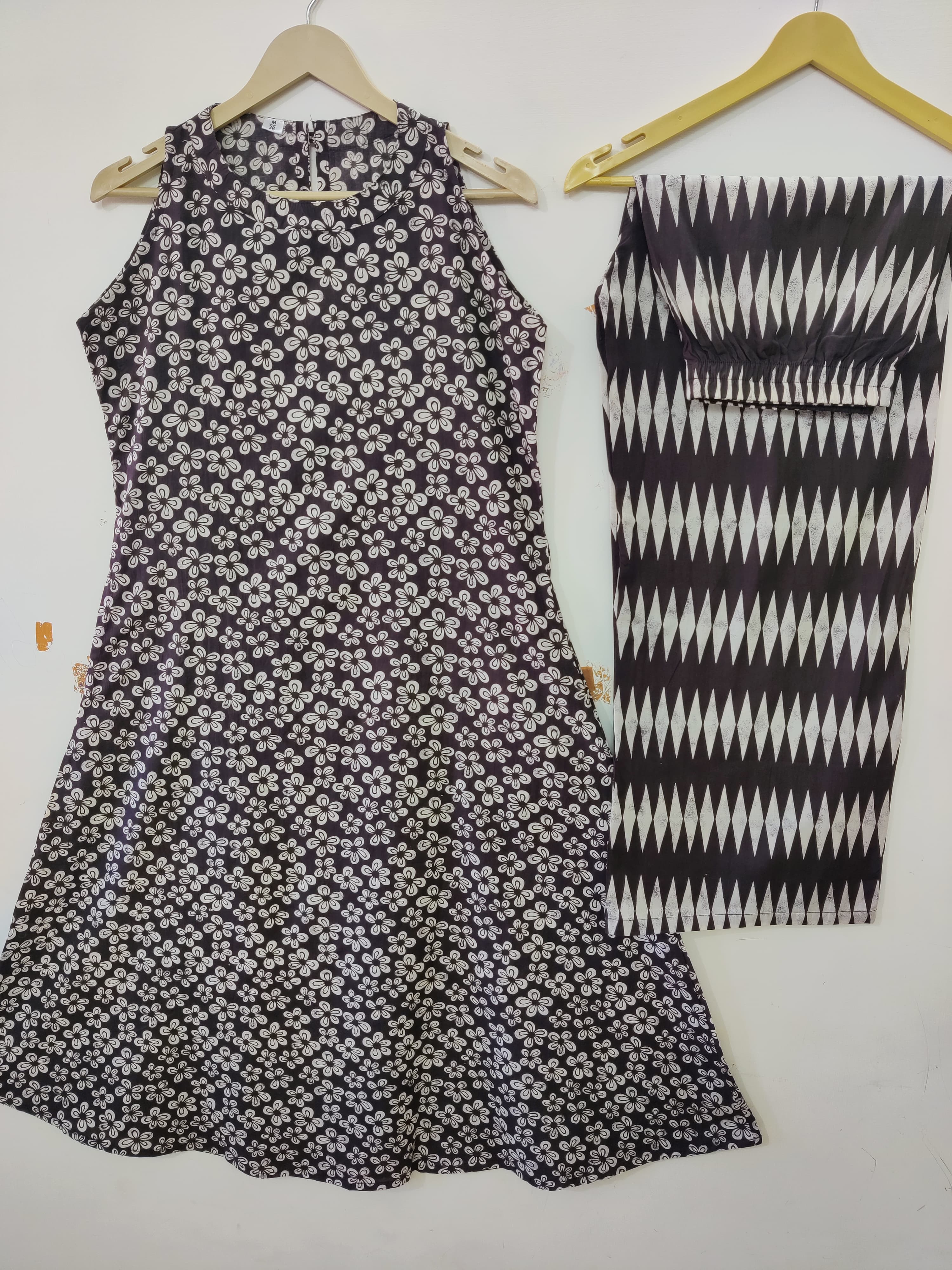 Brown Printed Cotton Kurta Co-ord Set for Women