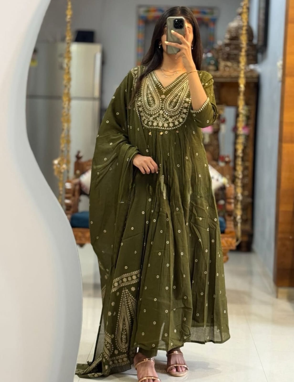 Embroidered Anarkali Set with Dupatta