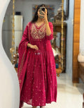 Elegant  Embroidered Anarkali Kurta Set with Dupatta