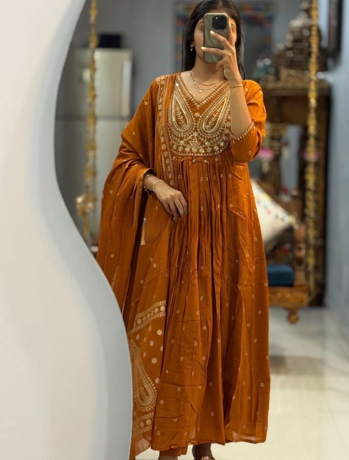 Embroidered Anarkali Set with Dupatta