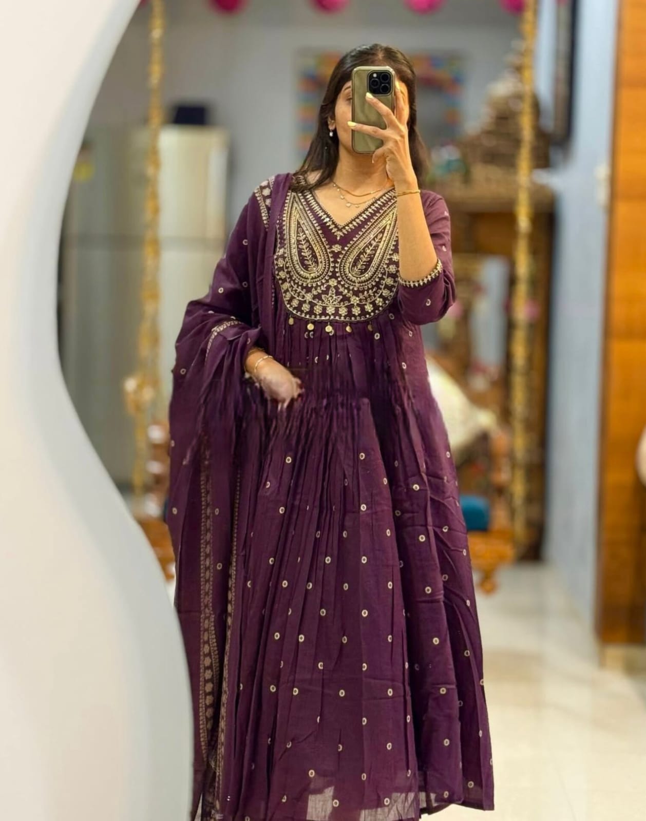 Embroidered Anarkali Set with Dupatta
