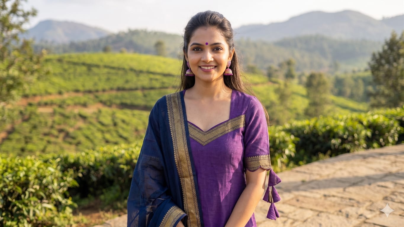 Premium Violet Mangalgiri Cotton Kurta Set with Pant & Dupatta | Fully Stitched Ethnic Wear for Women