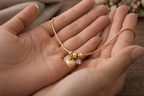 Trendy Heart Charm Necklace for Women – Elegant Gold Finish Fashion Jewellery
