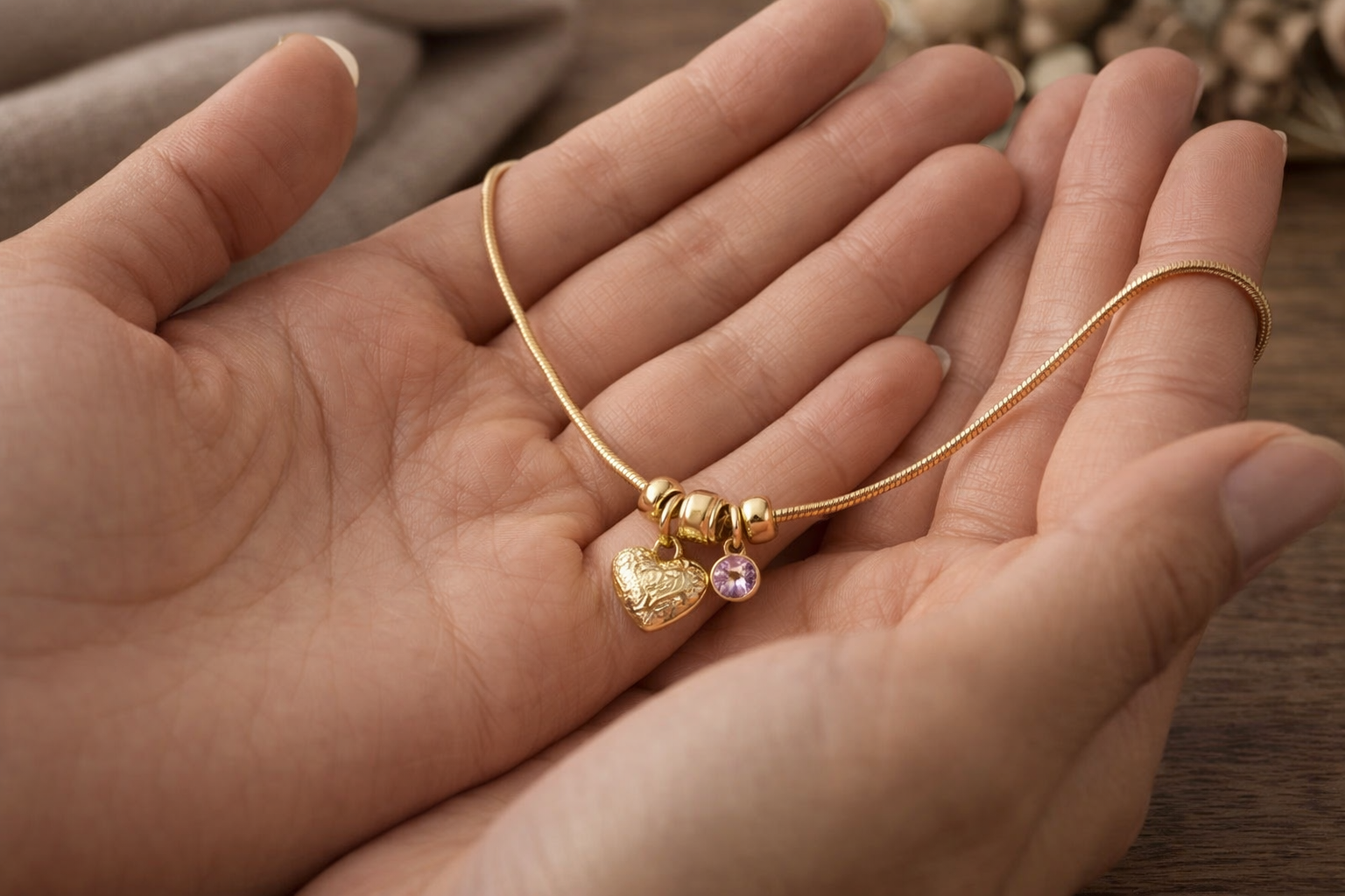 Trendy Heart Charm Necklace for Women – Elegant Gold Finish Fashion Jewellery