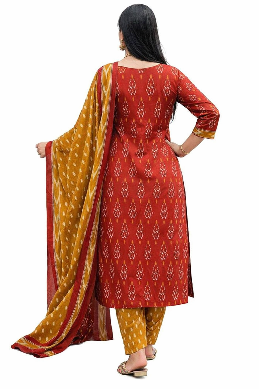 Cotton kurti set with pants and dupatta