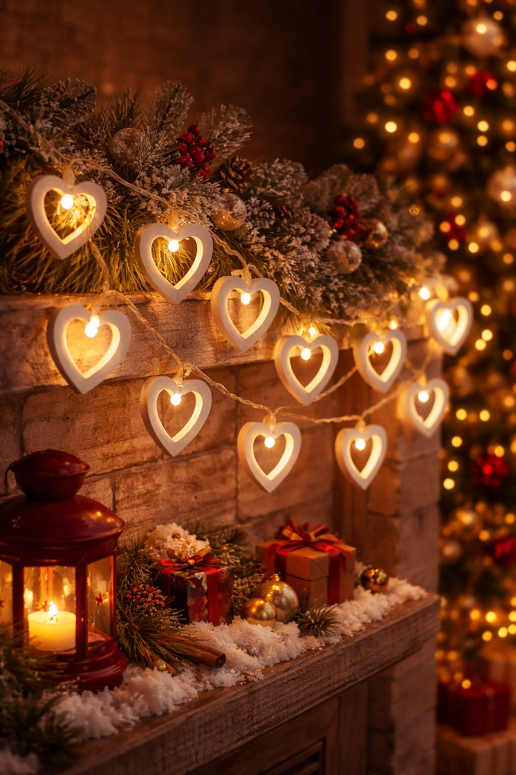 2 LEDs 2.8 m Yellow Flickering, Steady Heart Rice Lights (Pack of 1) 3Meters