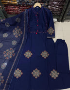Beautiful Embroidered Anarkali Suit Set with Dupatta