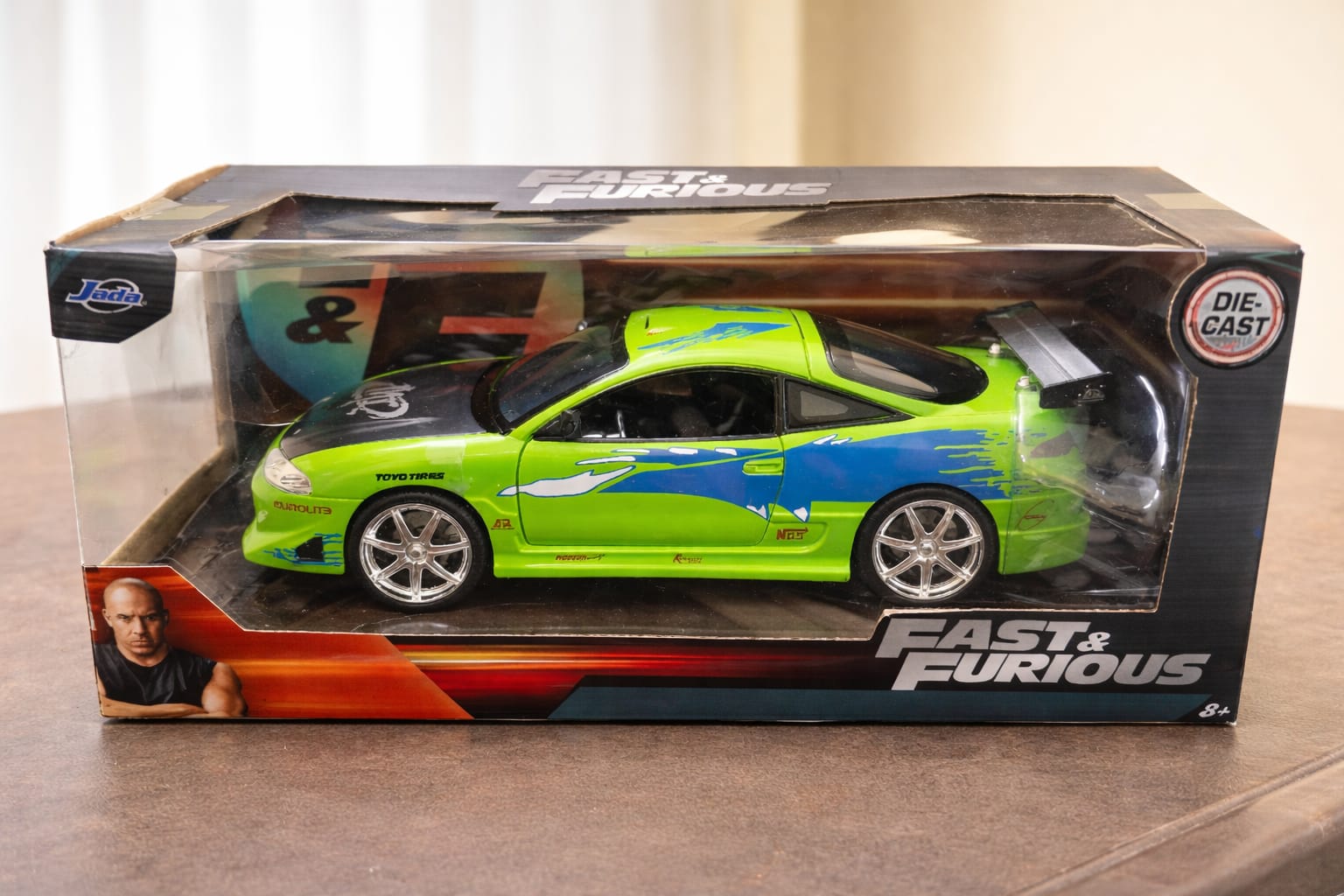 Mitsubishi Toys Fast & Furious Diecast Brian's Eclipse Vehicle 1:24 Scale - Green