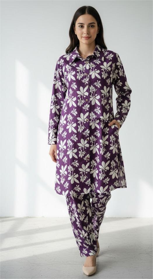 Cotton Floral Print Co-Ord Set for Women