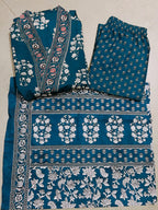 Cotton Printed Handwork Anarkali Set