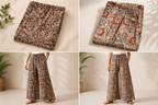 Women's Cotton Kalamkari Palazzo Pants Combo | Soft Printed Daily Wear Pants (Pack of 2)