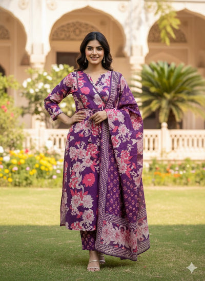 Cotton Kurti with Pant and Dupatta