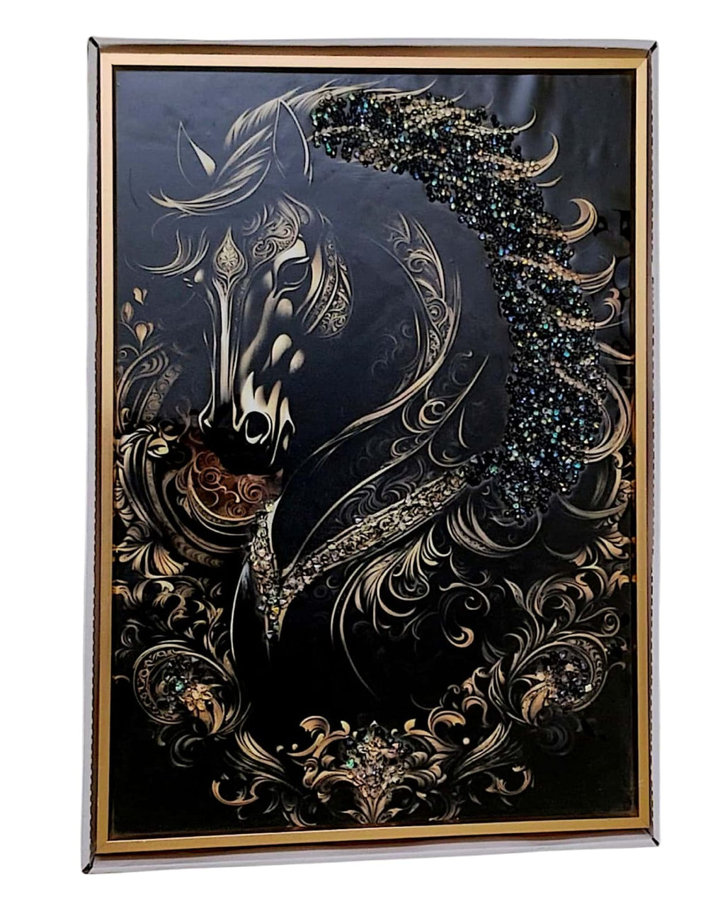 Luxury Horse Design Crystal Wall Hanging Photo Frame – 14" x 20"