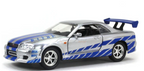 Brian's Nissan Skyline GTR R34 Fast & Furious 1:32 Jada diecast Scale Model Car